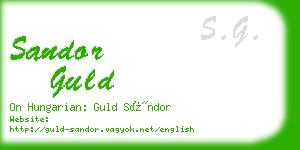 sandor guld business card
